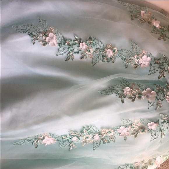 Off Shoulder Floral Prom/Pageant Gown - Picture 4 of 5